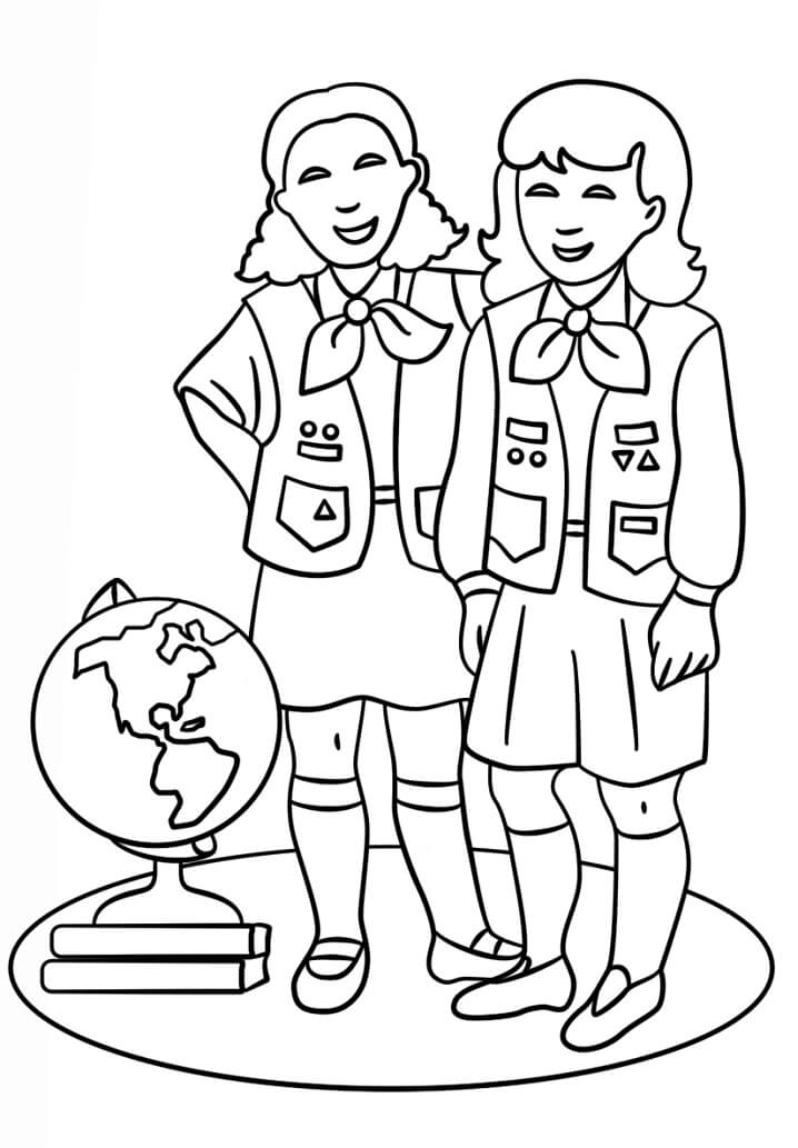 Brownie Girls Scout Coloring Page
