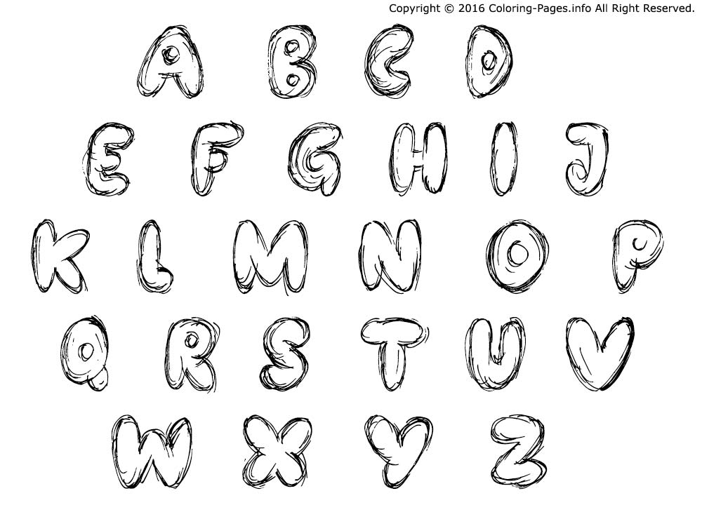 Bubble Letters Scratch Bash Coloring Page