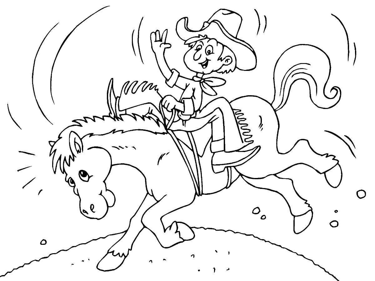 Bucking Horse Coloring Page