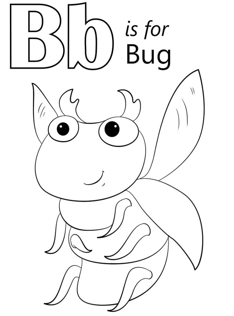 Bug Letter B Coloring Page