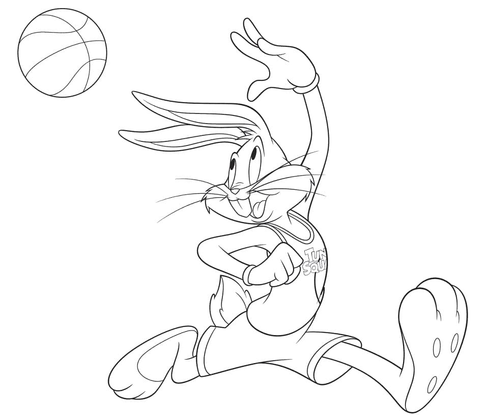 Bugs Bunny Basketball Coloring Page