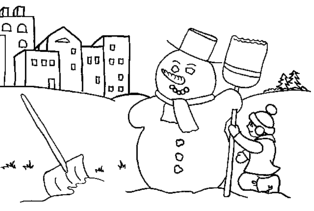 Build A Snowman Coloring Page