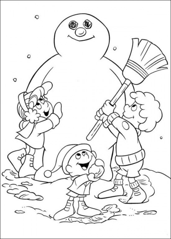 Building Frosty the Snowman coloring page