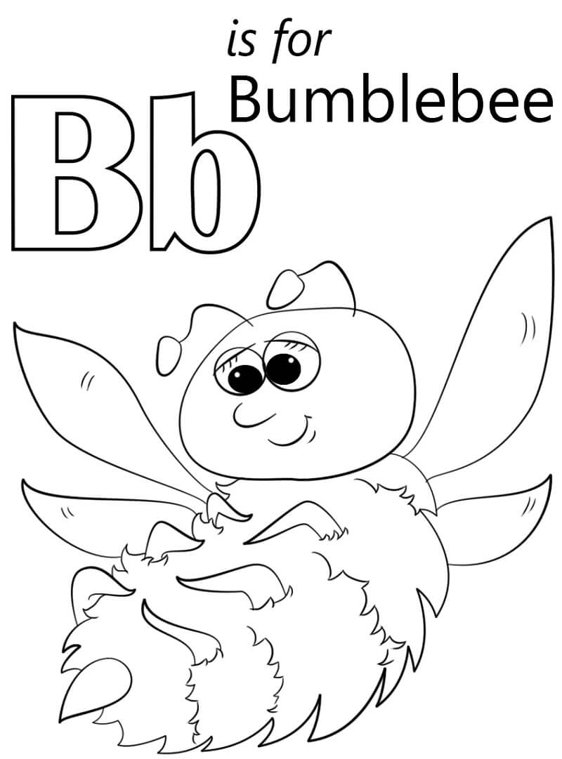 Bumblebee Letter B Coloring Page