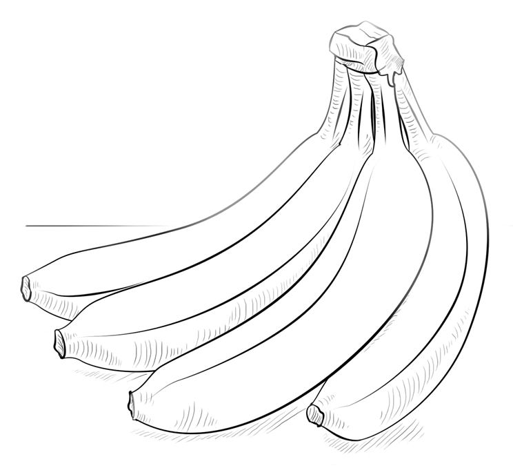 Bunch of Bananas Coloring Page