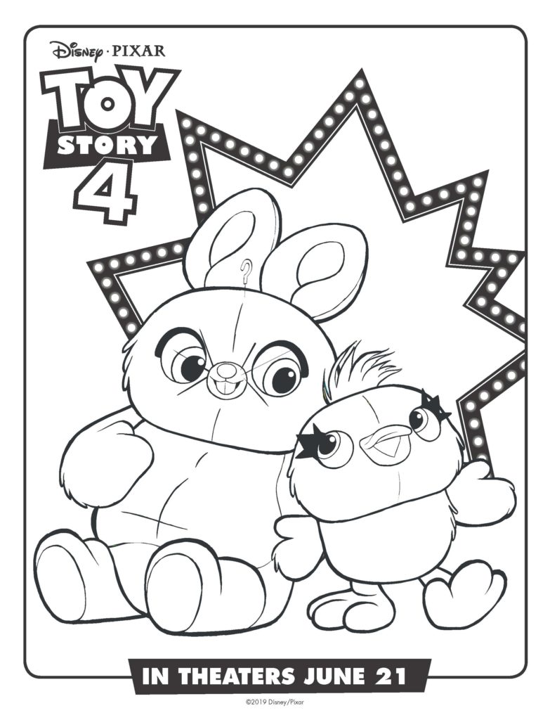 Bunny And Ducky Toy Story 4 Coloring Page