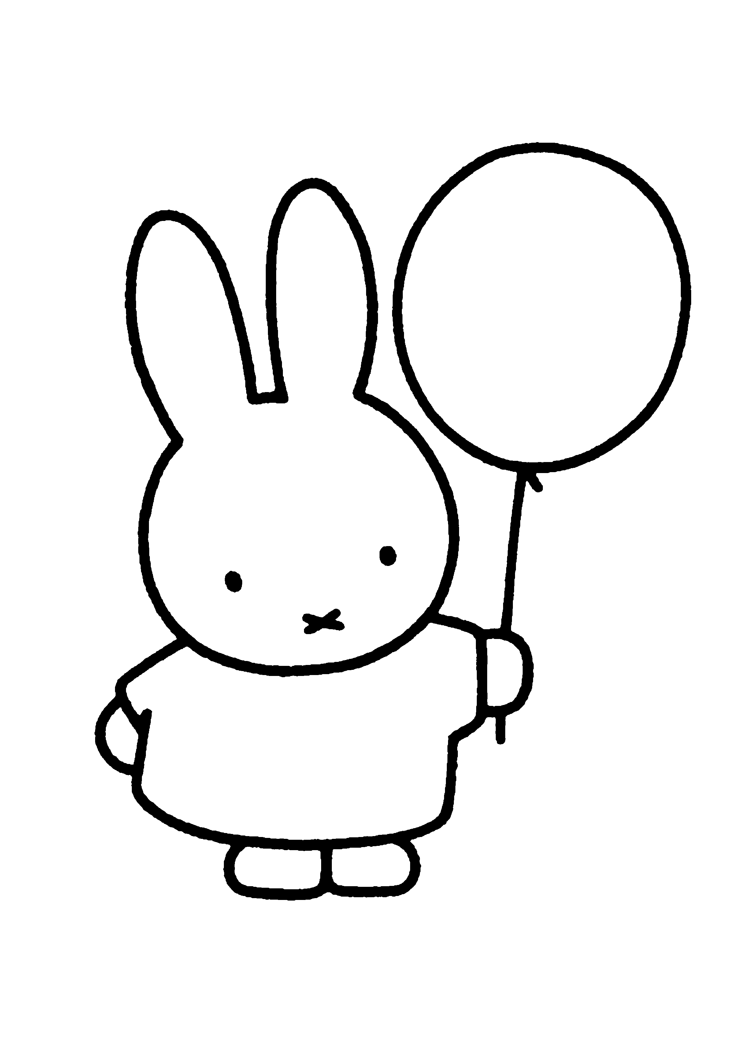 Bunny Balloon Coloring Page