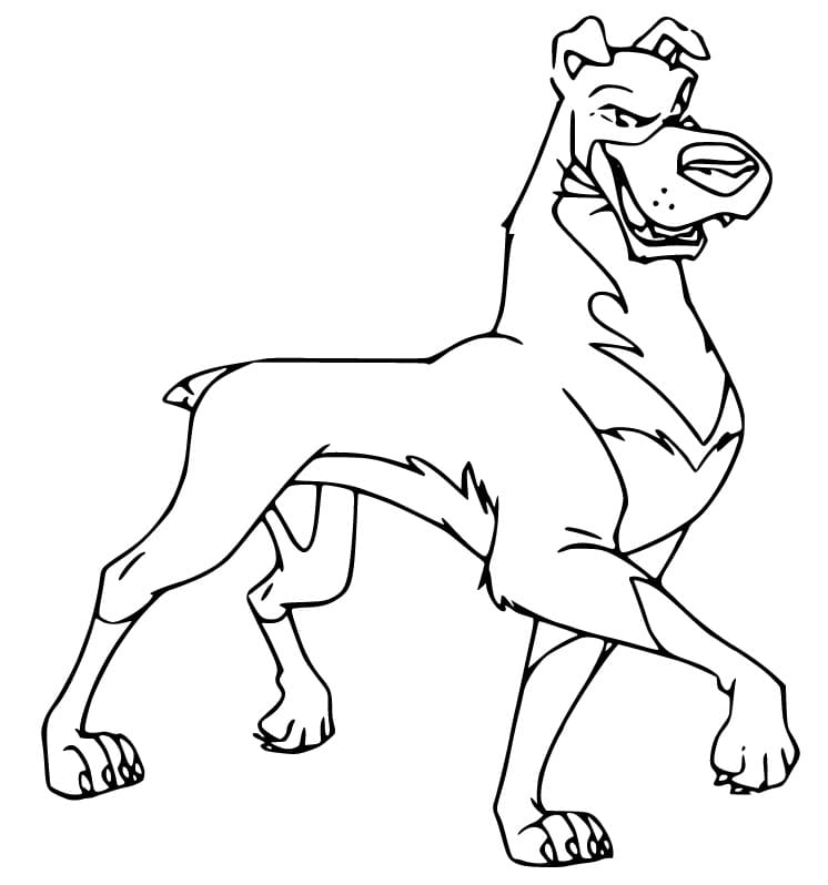 Buster from Lady and the Tramp Coloring Page