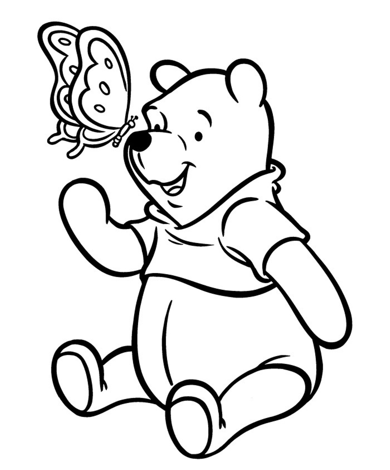 Butterfly And Winnie The Pooh Sb480 Coloring Page