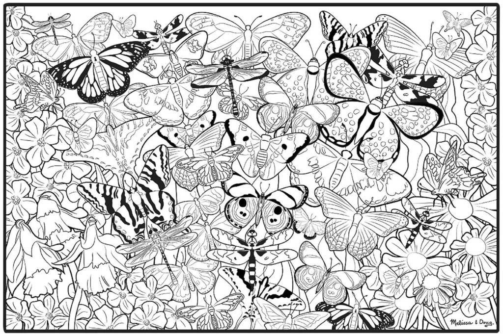 Butterfly Hard Sheets For Adults Coloring Page