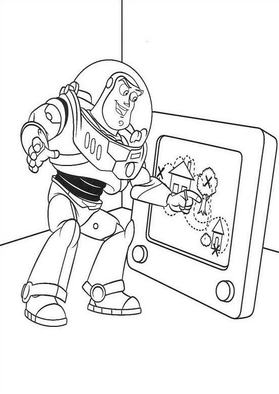 Buzz Are Drawing Coloring Page