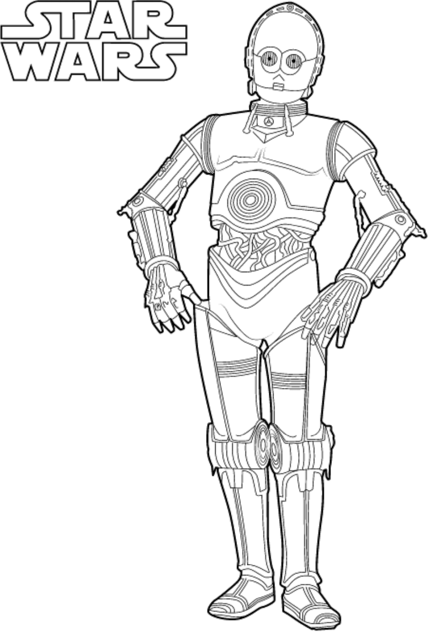 C 3PO In Star Wars Coloring Page