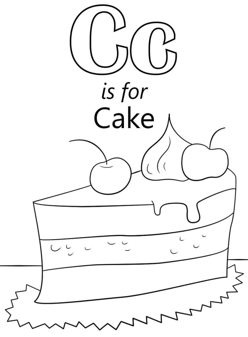 Cake Letter C Coloring Page