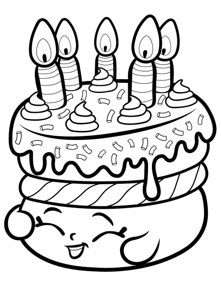 Cake Wishes Coloring Page