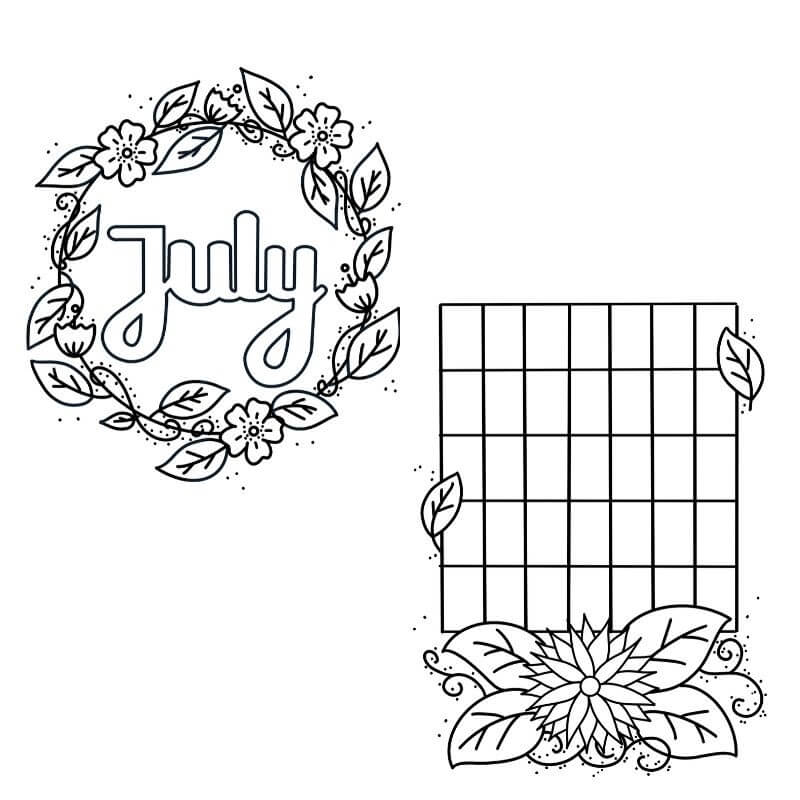 Calendar and Wreath July