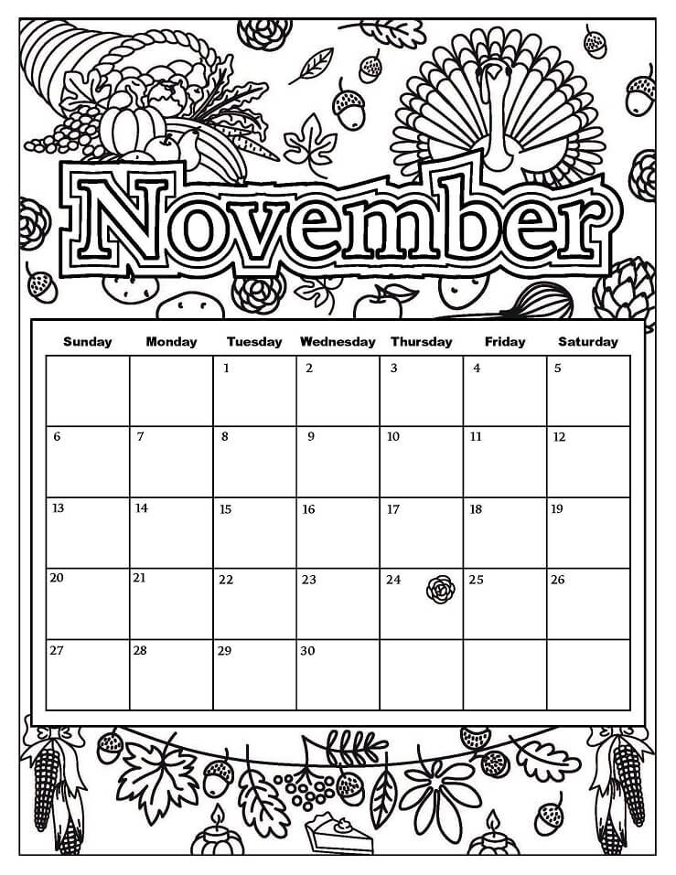 Calendar for November 2