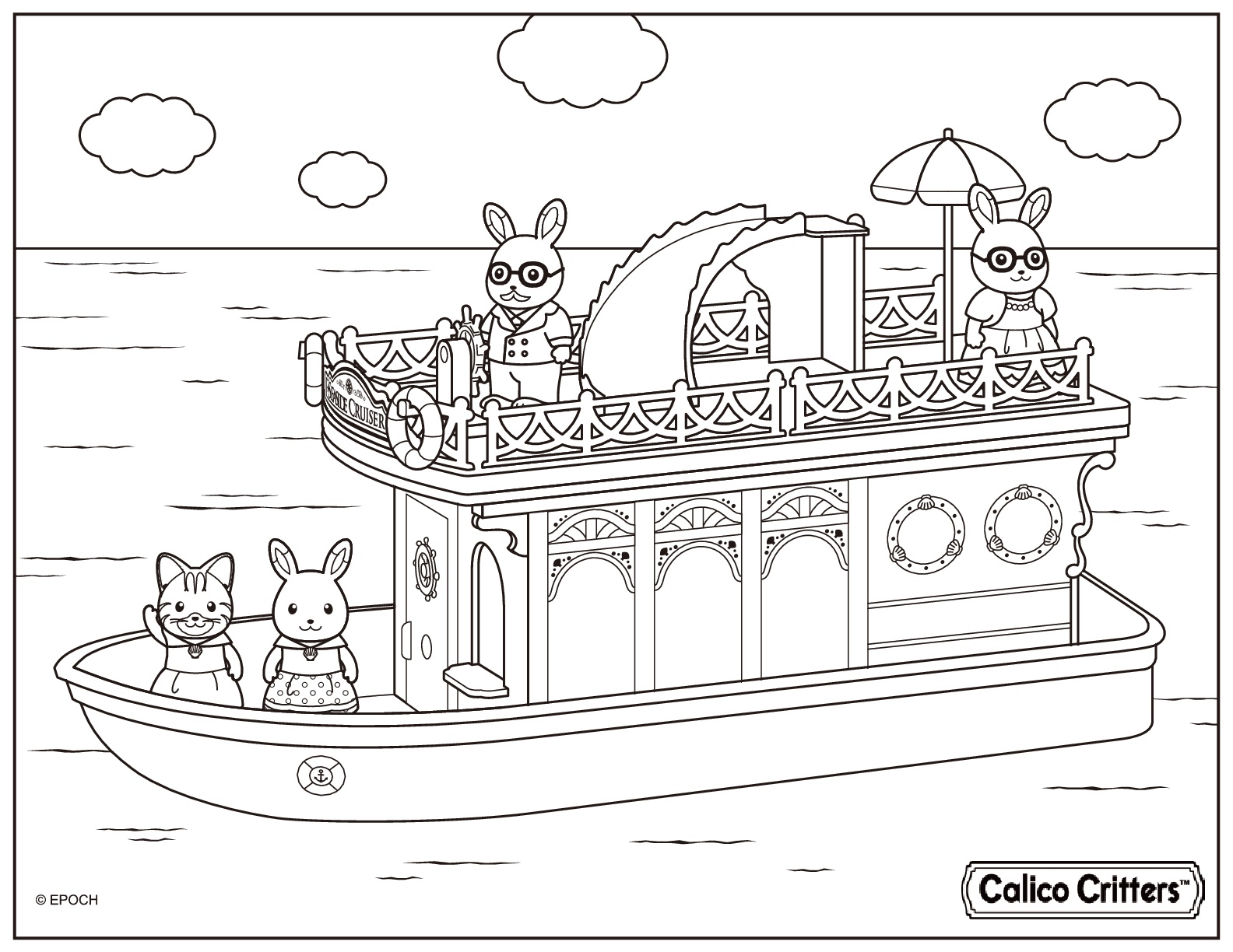 Calico Critters Having Fun On The Boat