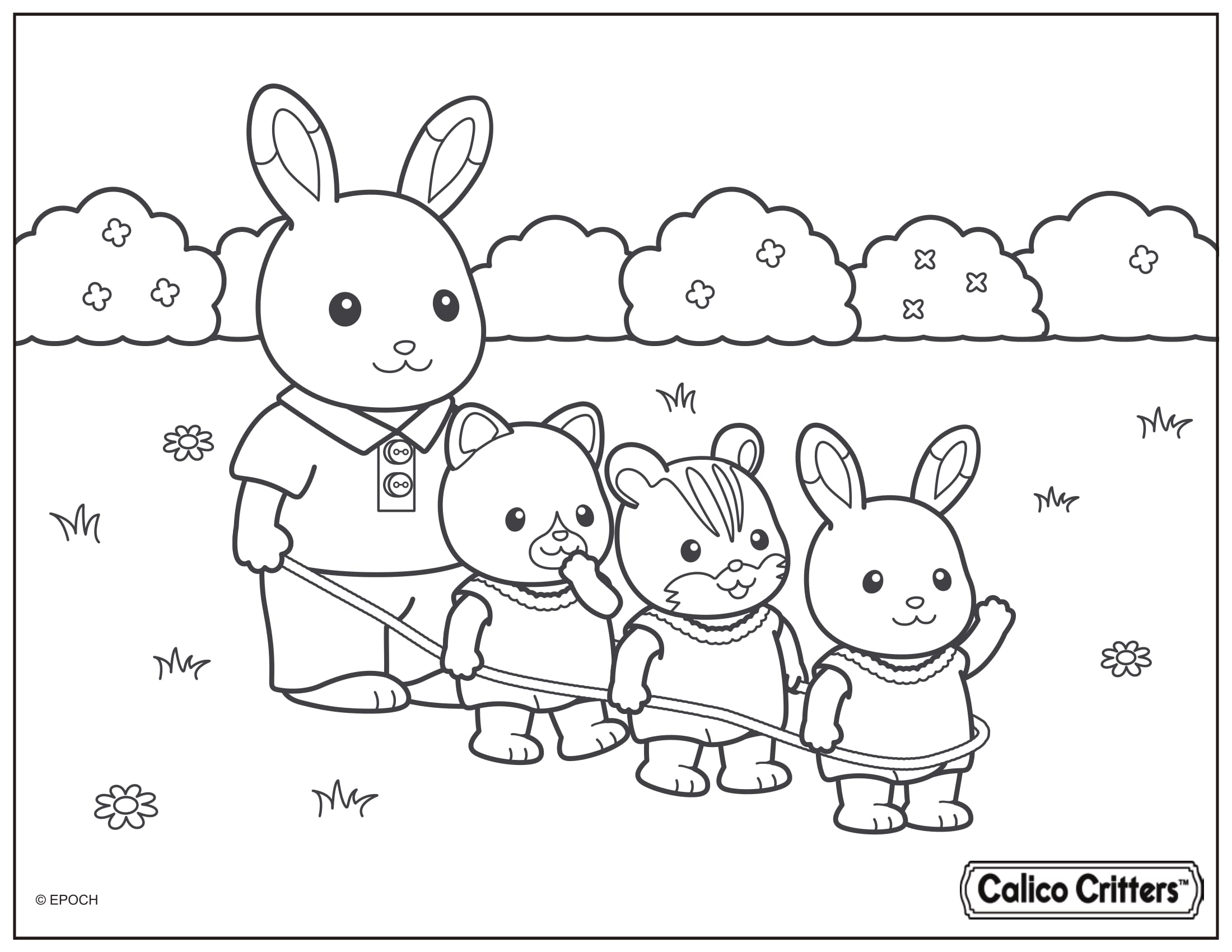 Calico Critters Playing With Kids In The Yard