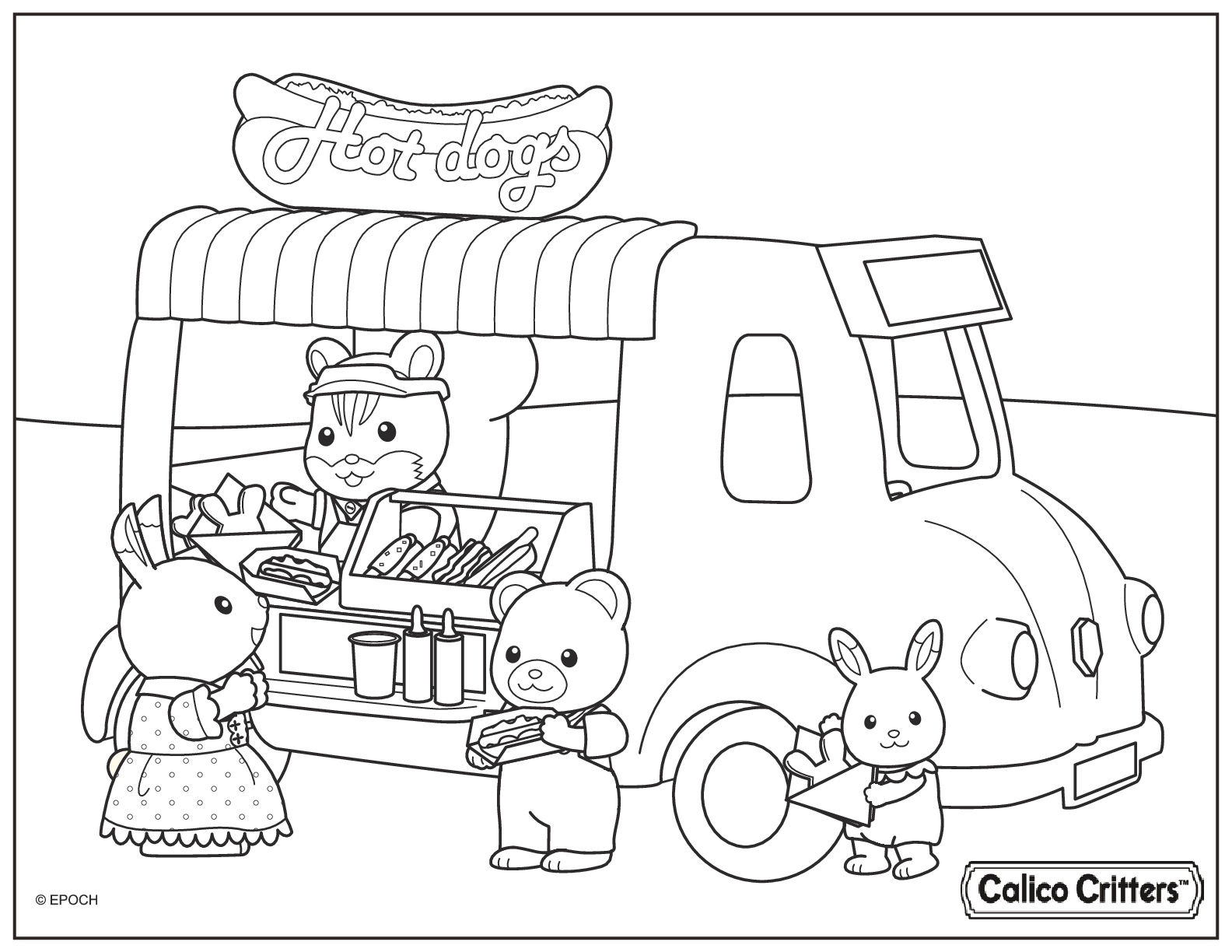 Calico Critters Selling Hot Dogs