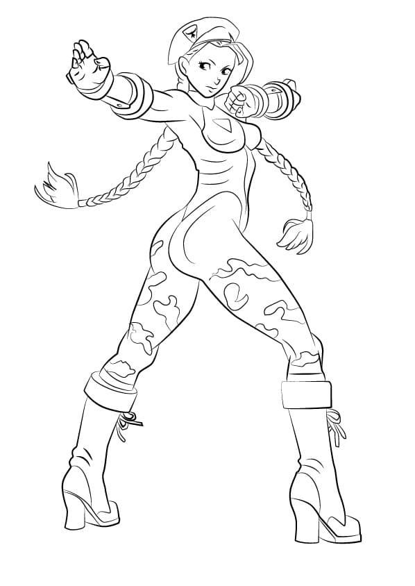 Cammy from Street Fighter Coloring Page