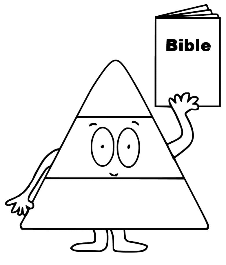 Candy Corn and Bible Coloring Page