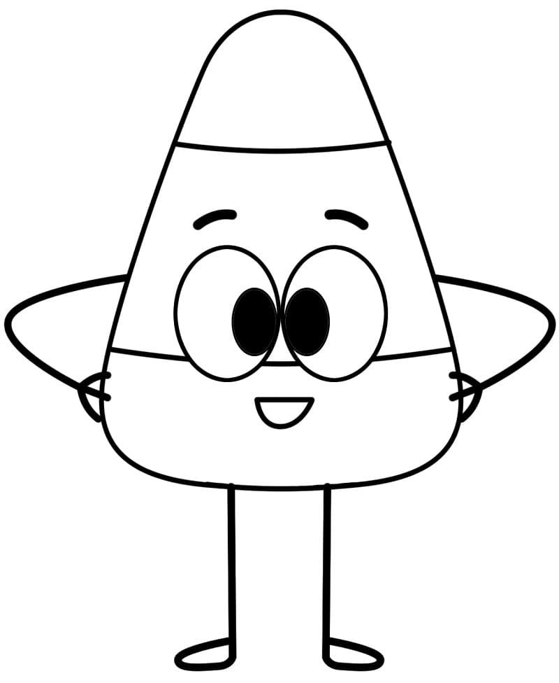 Candy Corn Cartoon Coloring Page