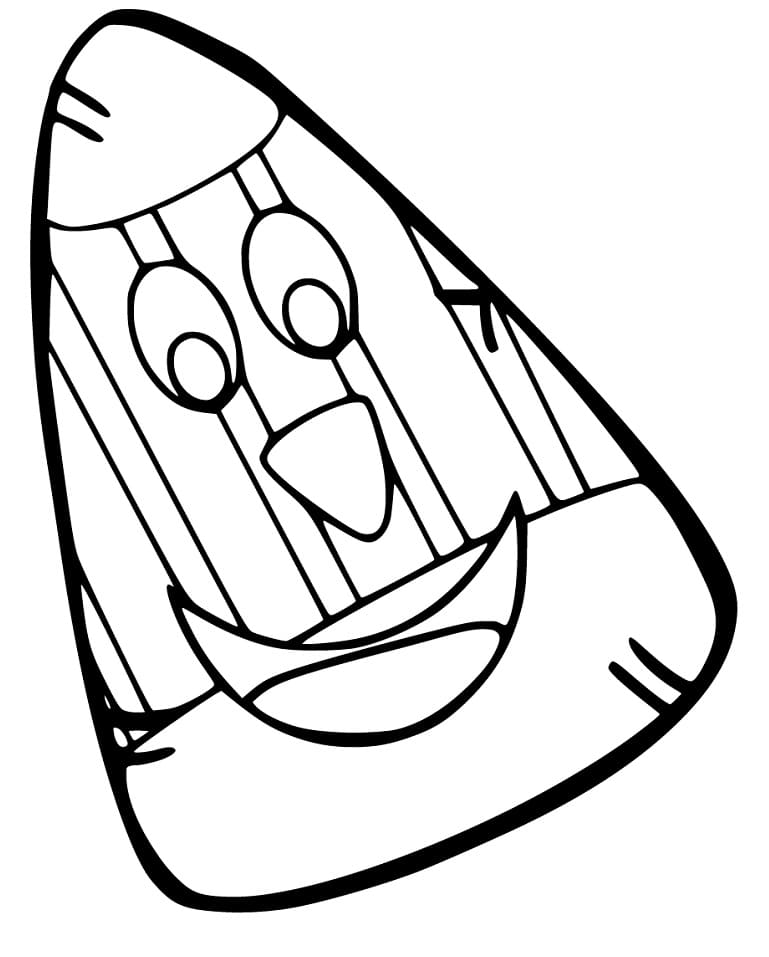 Candy Corn is Smiling Coloring Page