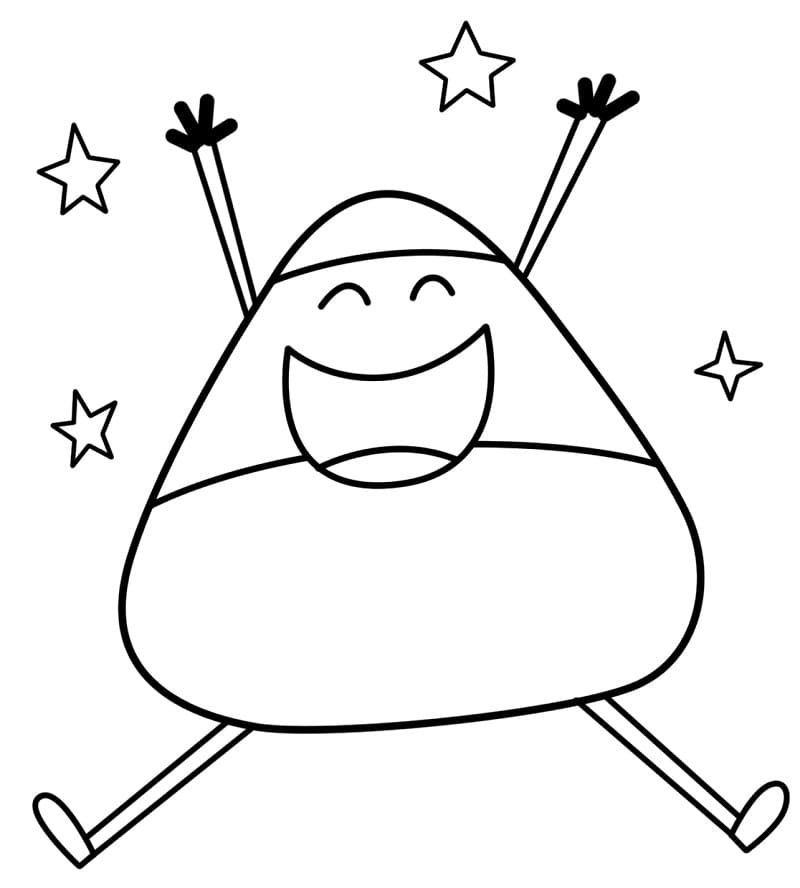 Candy Corn Jumping Coloring Page