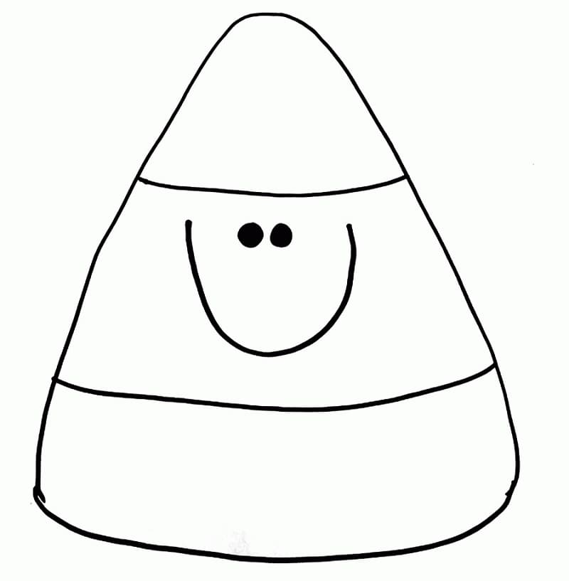 Candy Corn Smiling Coloring Page