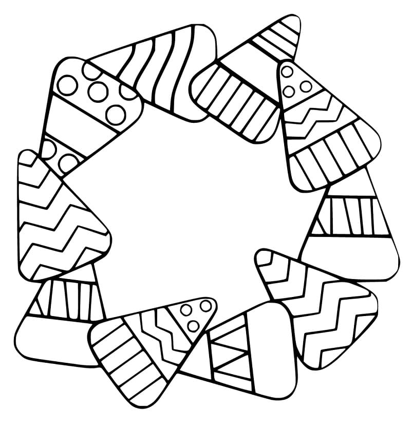 Candy Corn Wreath Coloring Page