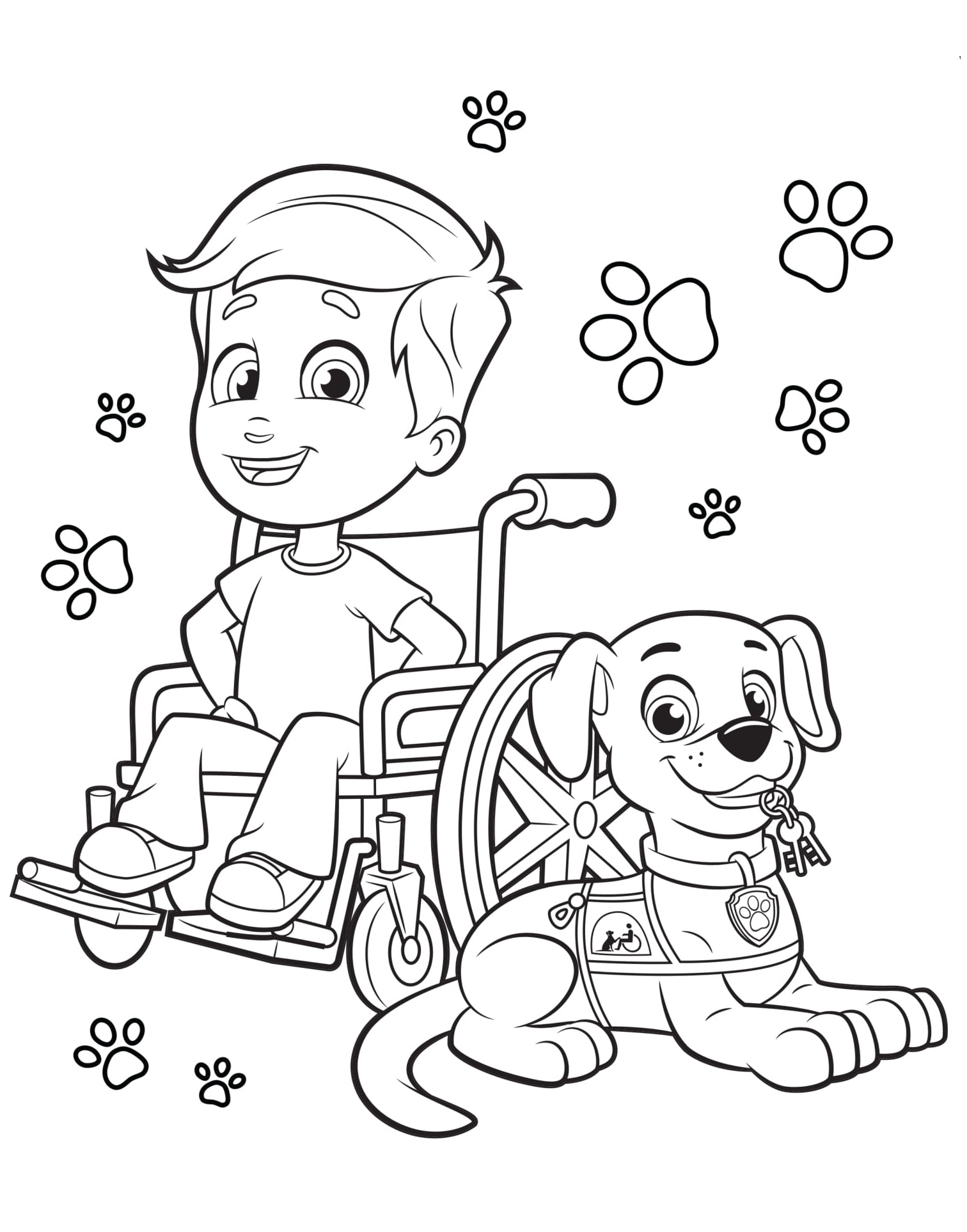 Canine Companions For Independence Dog And Kid Coloring Page