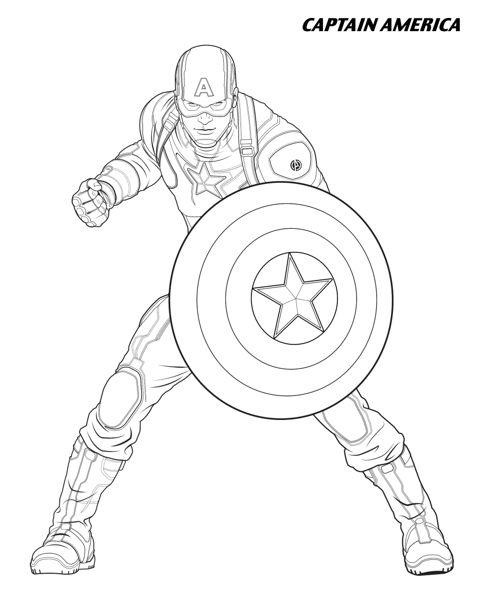 Captain America From The Avengers Coloring Page