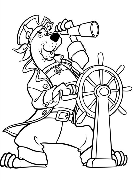 Captain Scooby Doo Coloring Page