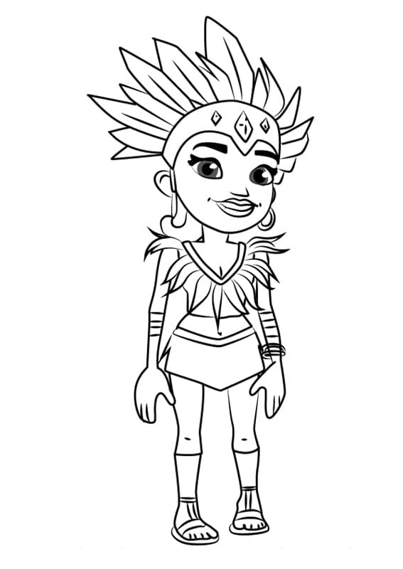 Carmen from Subway Surfers Coloring Page