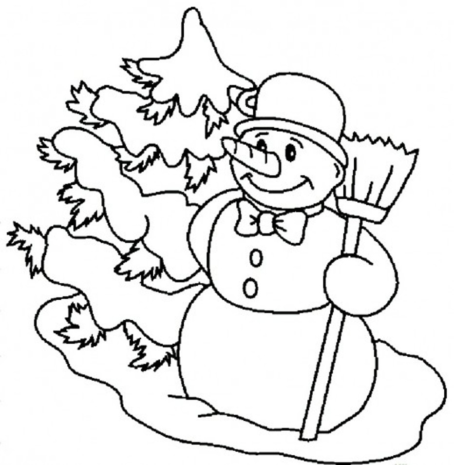 Carrot Nose Snowman Coloring Page
