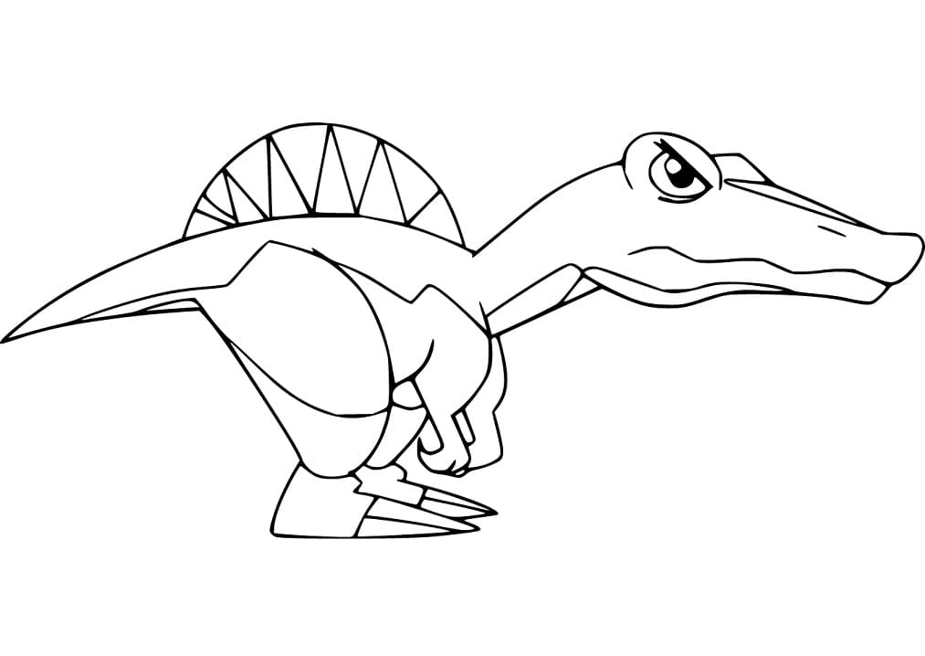 Cartoon Angry Spinosaurus Coloring Page