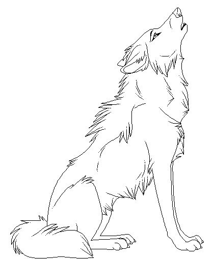 Cartoon Animal Howling Wolf See9b Coloring Page