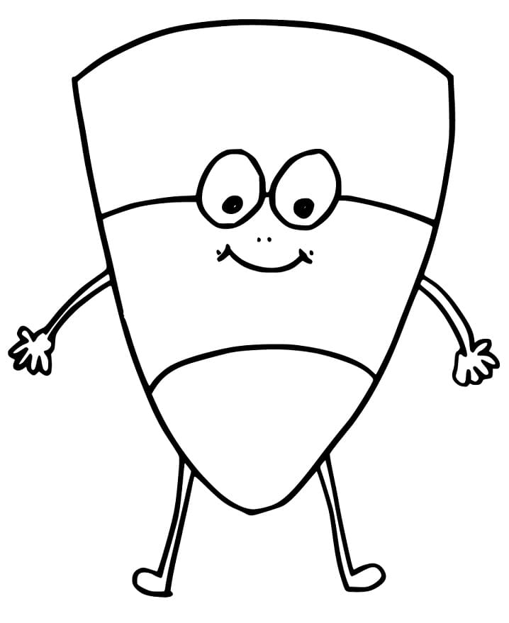 Cartoon Candy Corn Coloring Page