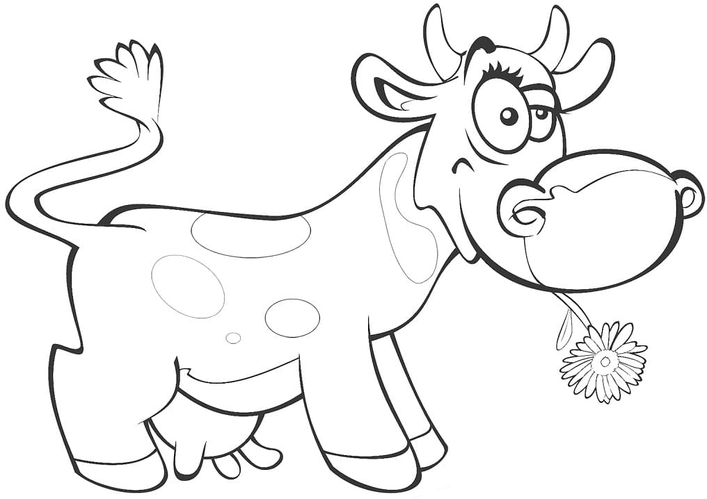 Cartoon Cow Coloring Page