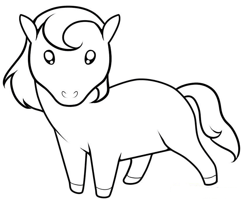 Cartoon Cute Little Horse Sa04a Coloring Page