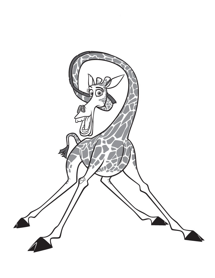 Cartoon Giraffes Coloring Page