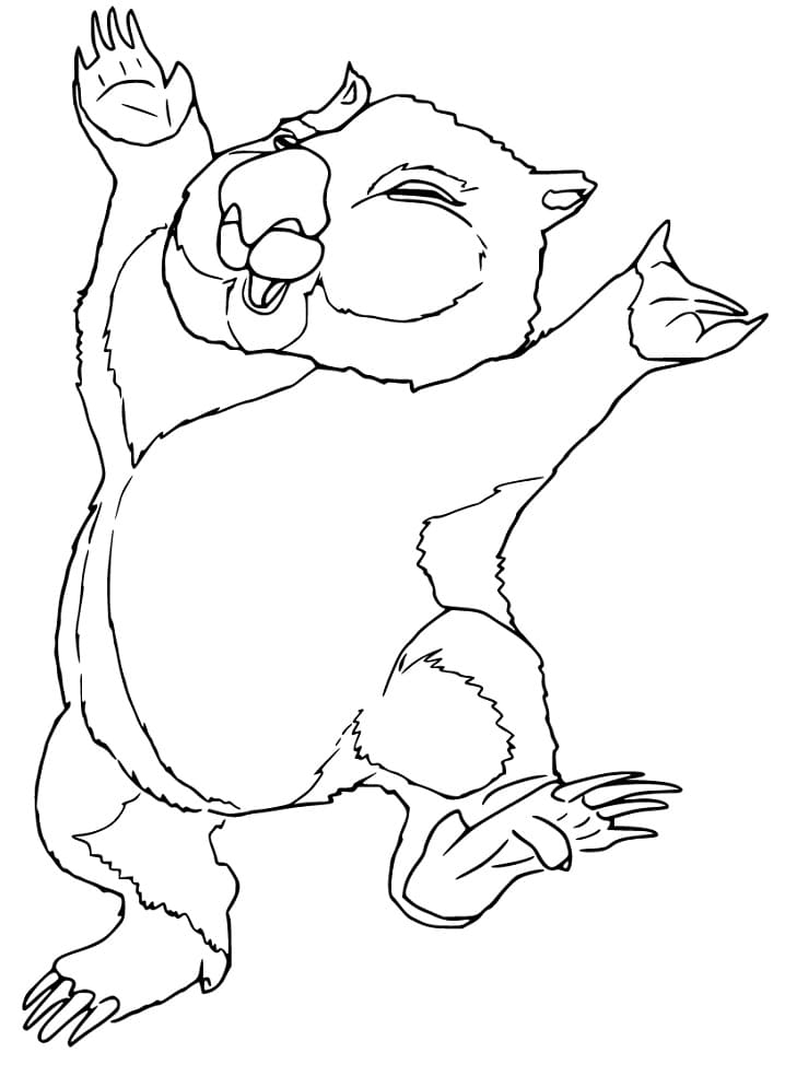 Cartoon Happy Wombat