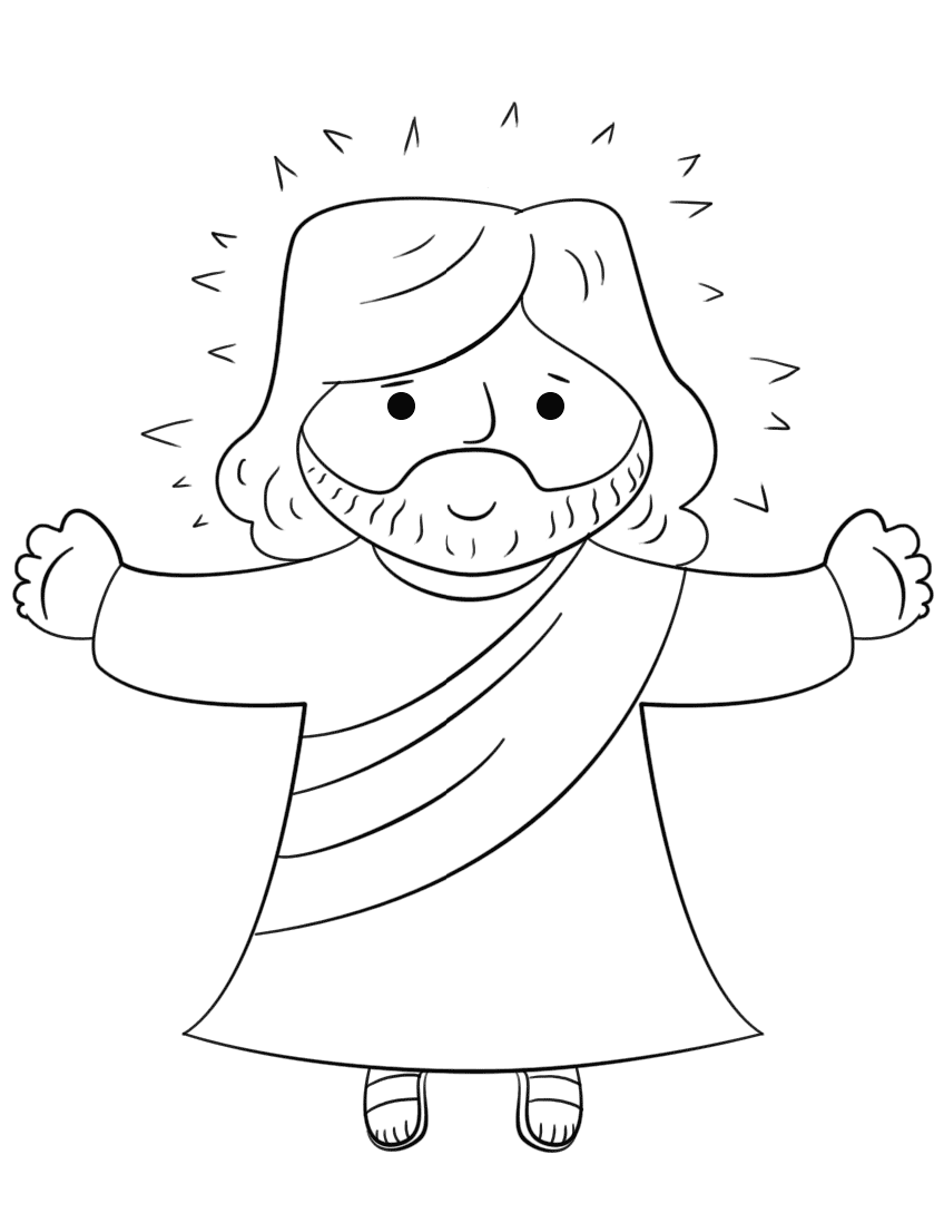 Cartoon Jesus Coloring Page