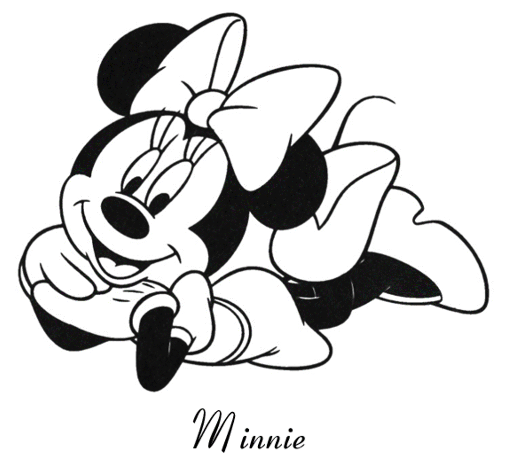 Cartoon Minnie Mouse Coloring Page