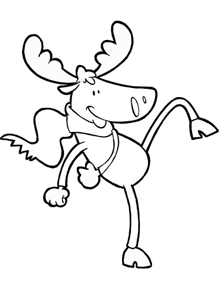 Cartoon Moose Coloring Page