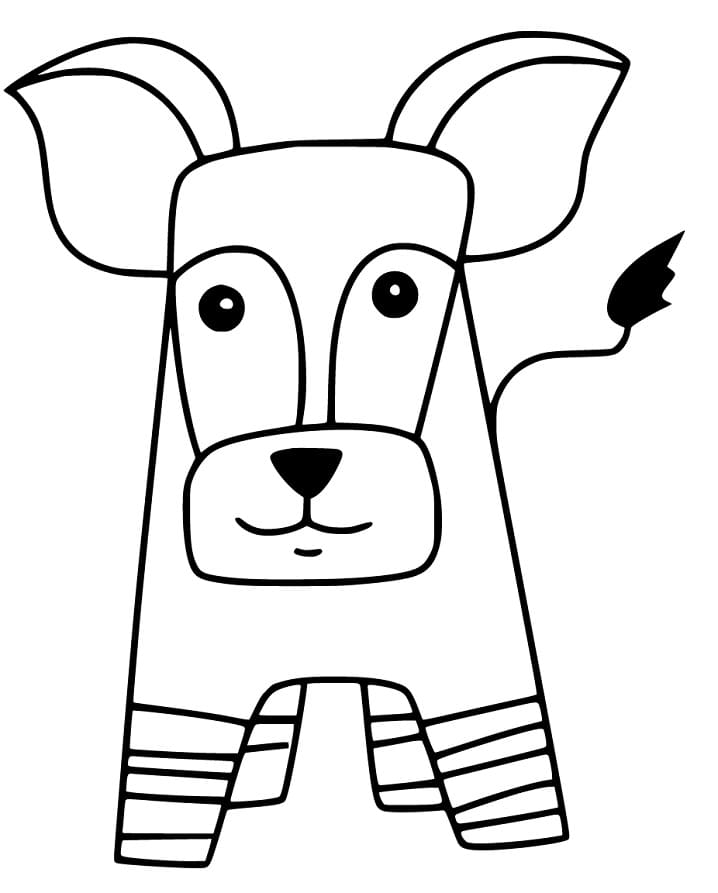 Cartoon Okapi Coloring Page