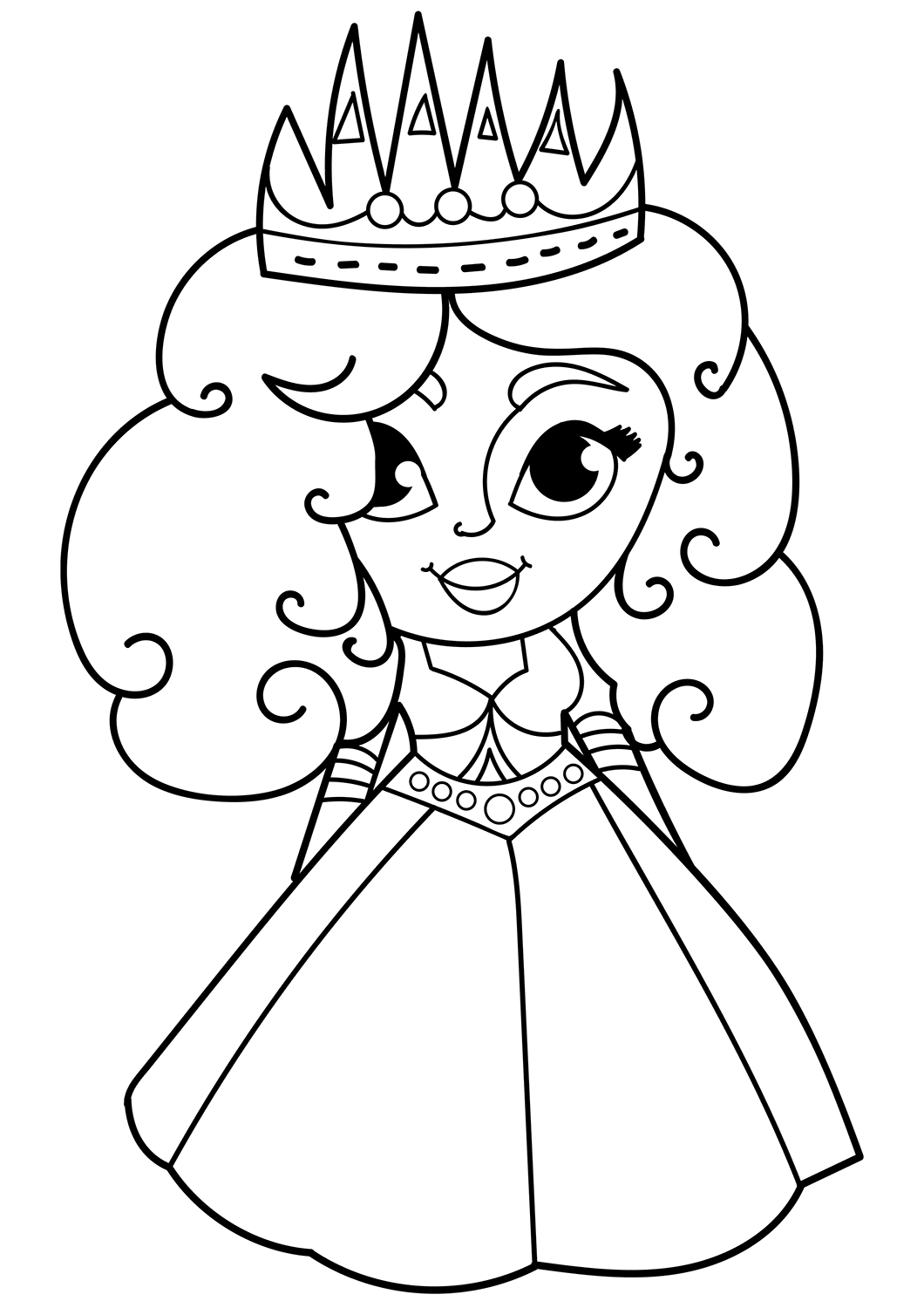 Cartoon Princess Coloring Page