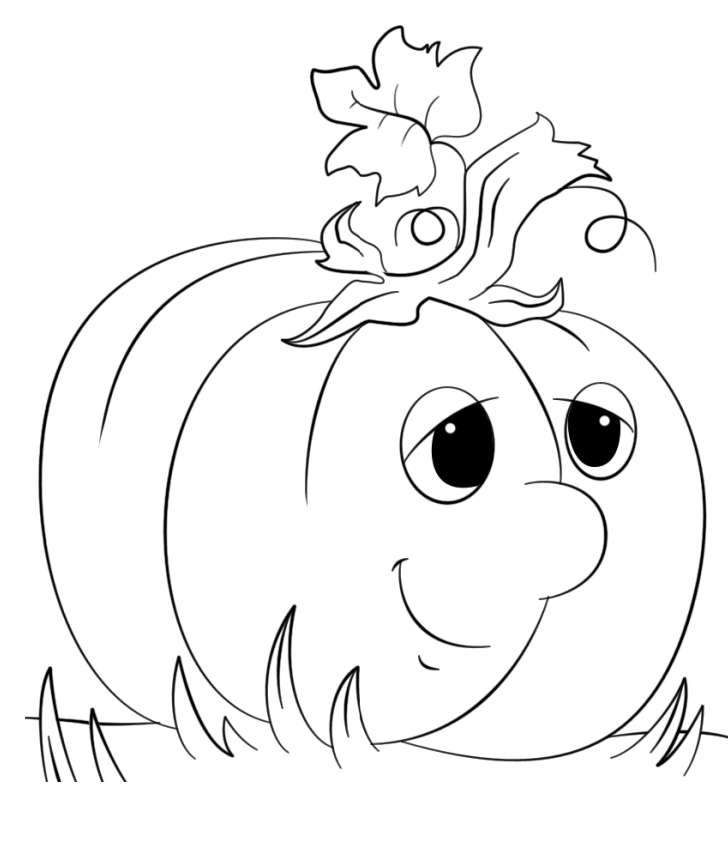 Cartoon Pumpkin Coloring Page
