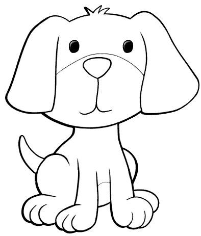 Cartoon Puppy Coloring Page