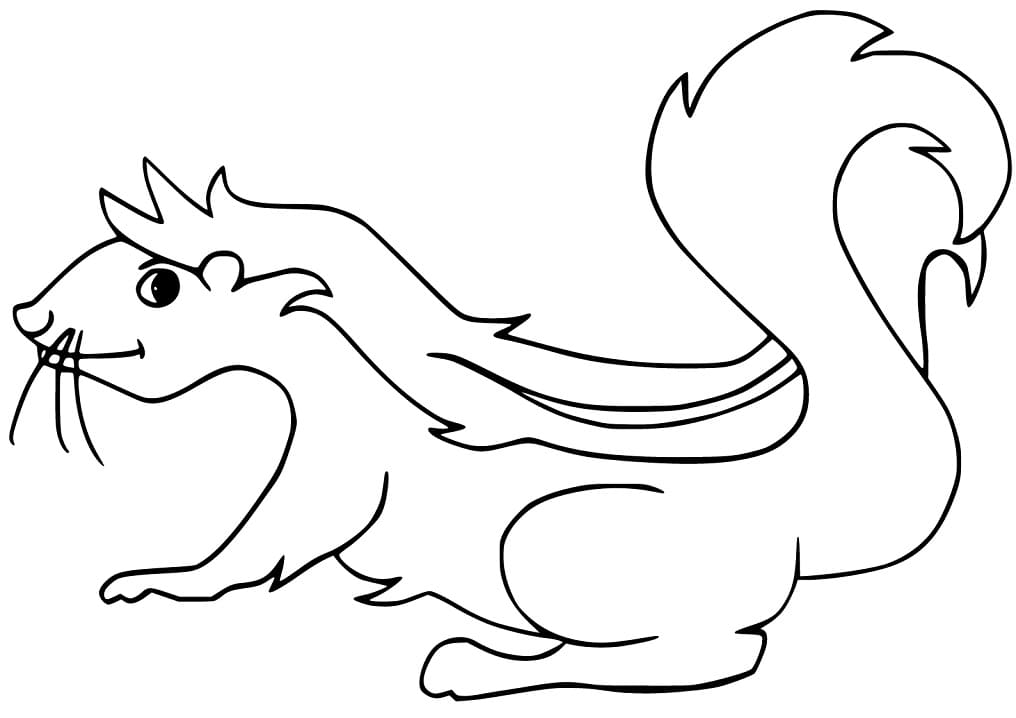 Cartoon Skunk Coloring Page